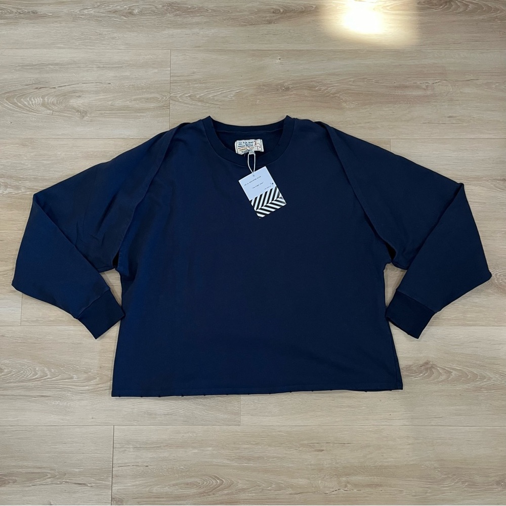 NWT Free People x Sandrine Rose Convertible Navy Sweatshirt